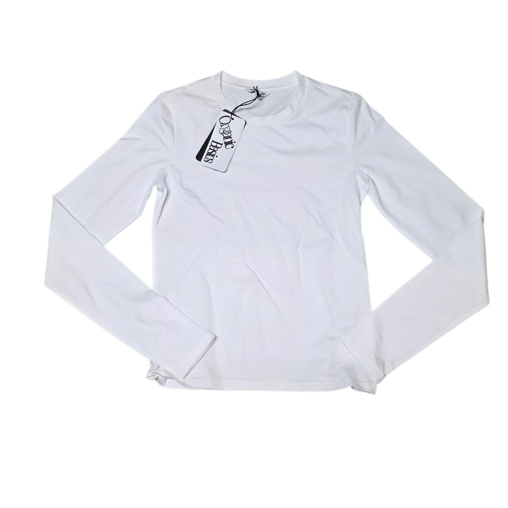 ORGANIC BASICS EVERYDAY REGULAR LONG SLEEVE‎ TEE WHITE XS